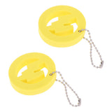 Maxbell 2 Pieces Round Buoy EVA Floating Keychain Keyring Water Key Float Yellow