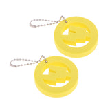 Maxbell 2 Pieces Round Buoy EVA Floating Keychain Keyring Water Key Float Yellow