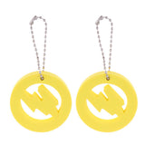 Maxbell 2 Pieces Round Buoy EVA Floating Keychain Keyring Water Key Float Yellow