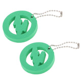 Maxbell 2 Pieces Round Buoy EVA Floating Keychain Keyring Water Key Float Green