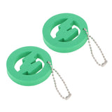 Maxbell 2 Pieces Round Buoy EVA Floating Keychain Keyring Water Key Float Green