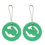 Maxbell 2 Pieces Round Buoy EVA Floating Keychain Keyring Water Key Float Green