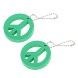 Maxbell 2 Pieces Round Buoy EVA Floating Keychain Keyring Yachting Key Float Green