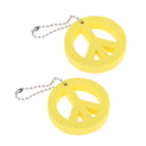 Maxbell 2 Pieces Round Buoy EVA Floating Keychain Keyring Yachting Key Float Yellow