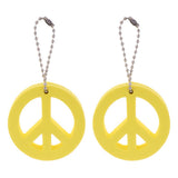 Maxbell 2 Pieces Round Buoy EVA Floating Keychain Keyring Yachting Key Float Yellow