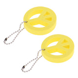 Maxbell 2 Pieces Round Buoy EVA Floating Keychain Keyring Yachting Key Float Yellow