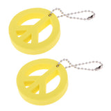Maxbell 2 Pieces Round Buoy EVA Floating Keychain Keyring Yachting Key Float Yellow