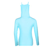 Maxbell Elastic Women Golf Cooling T shirt Rash Guard with Anti-UV Mask Blue M