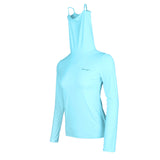 Maxbell Elastic Women Golf Cooling T shirt Rash Guard with Anti-UV Mask Blue M