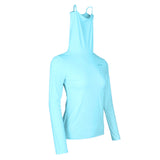 Maxbell Elastic Women Golf Cooling T shirt Rash Guard with Anti-UV Mask Blue M