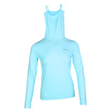 Maxbell Elastic Women Golf Cooling T shirt Rash Guard with Anti-UV Mask Blue M