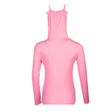 Maxbell Elastic Women Golf Cooling T shirt Rash Guard with Anti-UV Mask Pink  M