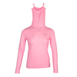 Maxbell Elastic Women Golf Cooling T shirt Rash Guard with Anti-UV Mask Pink  M