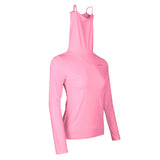 Maxbell Elastic Women Golf Cooling T shirt Rash Guard with Anti-UV Mask Pink  M