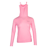 Maxbell Elastic Women Golf Cooling T shirt Rash Guard with Anti-UV Mask Pink  M