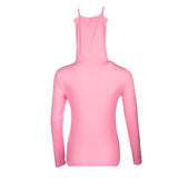 Maxbell Elastic Women Golf Cooling T shirt Rash Guard with Anti-UV Mask Pink L