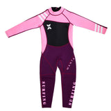 Maxbell Neoprene Wetsuit Long Sleeve Full Body Swimsuit for Kids Black+ pink S