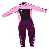 Maxbell Neoprene Wetsuit Long Sleeve Full Body Swimsuit for Kids Black+ pink L