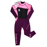 Maxbell Neoprene Wetsuit Long Sleeve Full Body Swimsuit for Kids Black+ pink XL