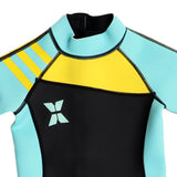 Maxbell Neoprene Wetsuit Long Sleeve Full Body Swimsuit for Kids Gray+ Green L