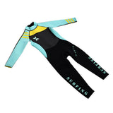 Maxbell Neoprene Wetsuit Long Sleeve Full Body Swimsuit for Kids Gray+ Green L