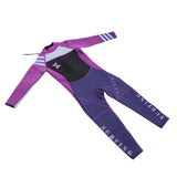 Maxbell Neoprene Wetsuit Long Sleeve Full Body Swimsuit for Kids Black+ purple XL