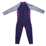 Maxbell Neoprene Wetsuit Long Sleeve Full Body Swimsuit for Kids Black+ purple XL