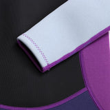 Maxbell Neoprene Wetsuit Long Sleeve Full Body Swimsuit for Kids Black+ purple XL