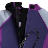 Maxbell Neoprene Wetsuit Long Sleeve Full Body Swimsuit for Kids Black+ purple XL