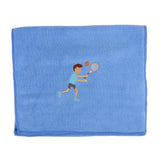 Maxbell Quick Dry Sweat Absorbing Towel With Embroidery for Workout Fitness Blue