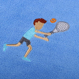 Maxbell Quick Dry Sweat Absorbing Towel With Embroidery for Workout Fitness Blue