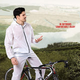 Maxbell Unisex Cycling Rain Jacket Windproof Rain Coat Outdoor Rain Suit White S