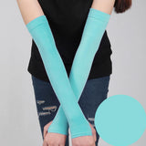 Maxbell 1 Pair Cooling Cycling Bicycle Arm Sleeves Cover Fingertip Blue