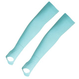 Maxbell 1 Pair Cooling Cycling Bicycle Arm Sleeves Cover Fingertip Blue