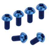 Maxbell 6pcs M5 x10/12mm Bike T25 Head Screw Disc Brake Rotor Bolts Blue  M5×10mm