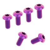 Maxbell 6pcs M5 x10/12mm Bike T25 Head Screw Disc Brake Rotor Bolts Purple  M5×12mm