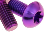 Maxbell 6pcs M5 x10/12mm Bike T25 Head Screw Disc Brake Rotor Bolts Purple  M5×12mm