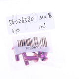 Maxbell 6pcs M5 x10/12mm Bike T25 Head Screw Disc Brake Rotor Bolts Purple  M5×12mm
