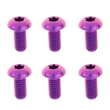Maxbell 6pcs M5 x10/12mm Bike T25 Head Screw Disc Brake Rotor Bolts Purple  M5×12mm