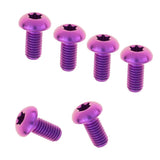 Maxbell 6pcs M5 x10/12mm Bike T25 Head Screw Disc Brake Rotor Bolts Purple  M5×12mm