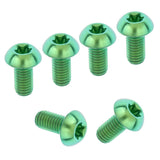 Maxbell 6pcs M5 x10/12mm Bike T25 Head Screw Disc Brake Rotor Bolts Green  M5×12mm