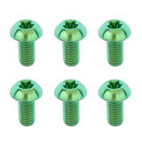 Maxbell 6pcs M5 x10/12mm Bike T25 Head Screw Disc Brake Rotor Bolts Green  M5×12mm