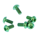Maxbell 6pcs M5 x10/12mm Bike T25 Head Screw Disc Brake Rotor Bolts Green  M5×12mm