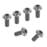 Maxbell 6pcs M5 x10/12mm Bike T25 Head Screw Disc Brake Rotor Bolts Titanium M5×12mm
