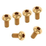 Maxbell 6pcs M5 x10/12mm Bike T25 Head Screw Disc Brake Rotor Bolts Golden  M5×12mm
