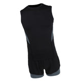 Maxbell Men's Cycling Jersey Sleeveless Vest with Short Pants 2XL Gray Black