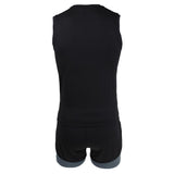 Maxbell Men's Cycling Jersey Sleeveless Vest with Short Pants 2XL Gray Black