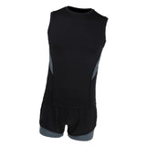 Maxbell Men's Cycling Jersey Sleeveless Vest with Short Pants 2XL Gray Black