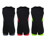 Maxbell Men's Cycling Jersey Sleeveless Vest with Short Pants 2XL Gray Black