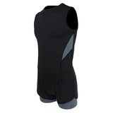 Maxbell Men's Cycling Jersey Sleeveless Vest with Short Pants 2XL Gray Black
